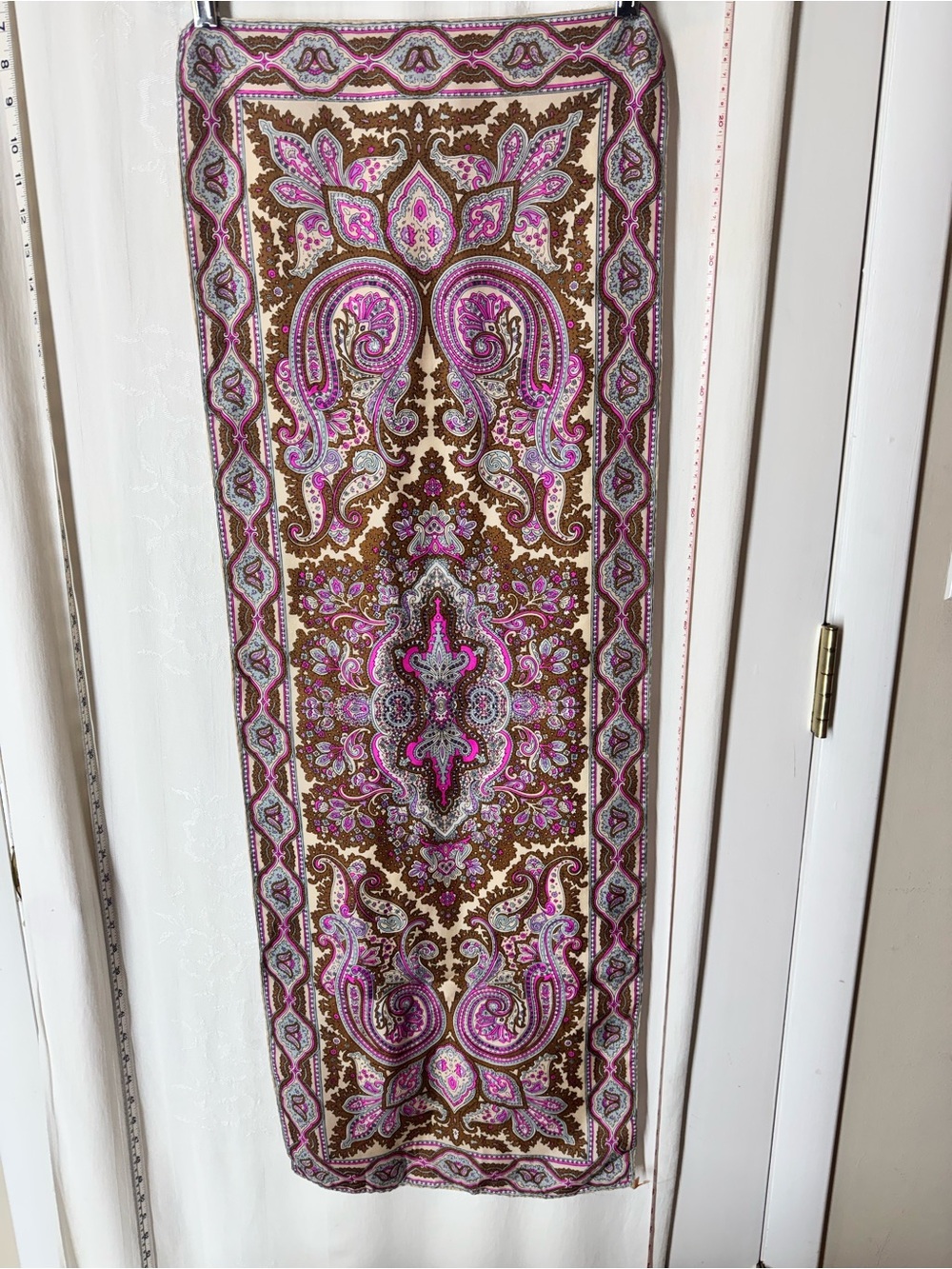 Vintage Glentex Pink Paisley Scarf